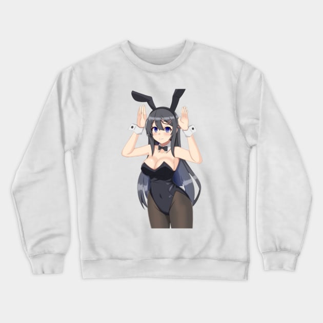 Mai Sakurajima From The Rascal Does Not Dream of Bunny Girl Senpai Crewneck Sweatshirt by Hentai-heaven